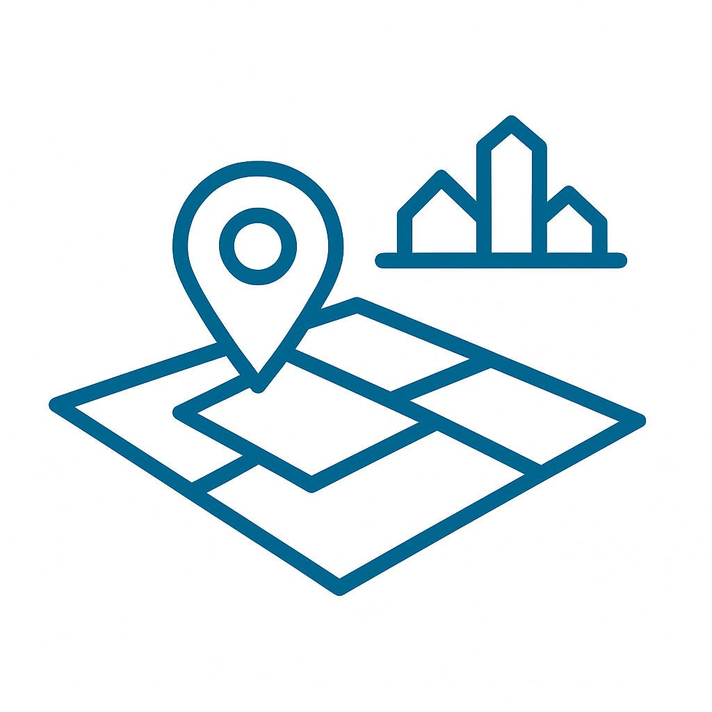 Icon Bebauungsplan mit Vorgaben für Werbeanlagenn