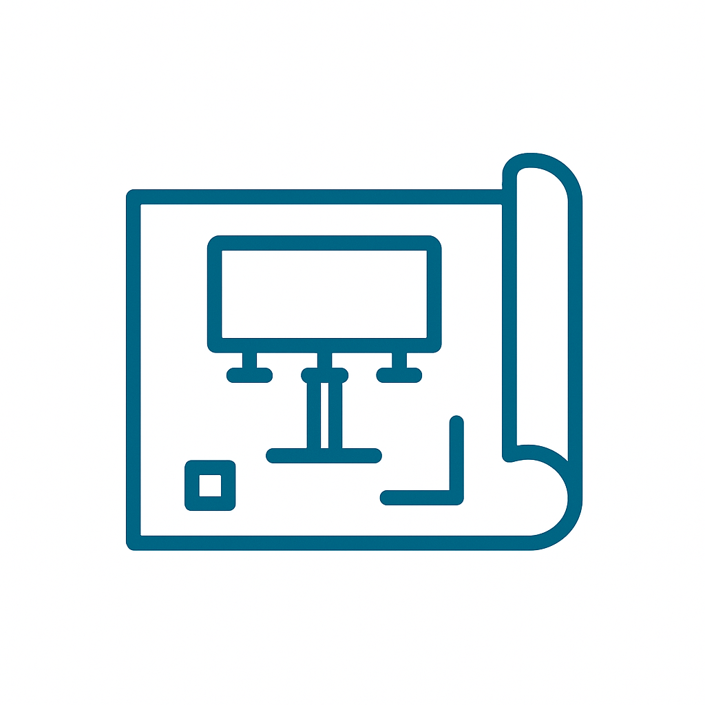 Icon Bauplan für Werbeanlagenn