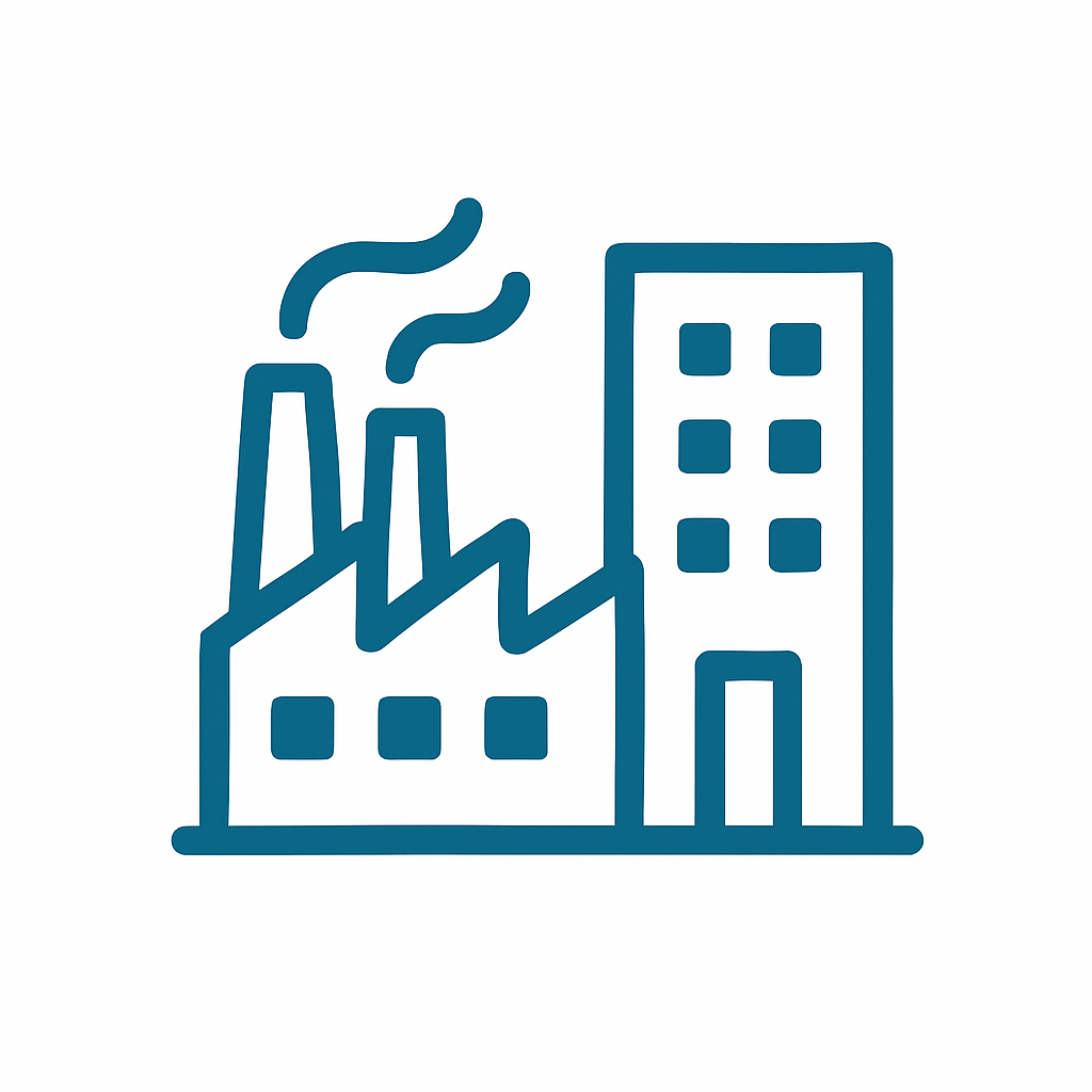 Icon Industriegebiet mit Werbeanlagenn